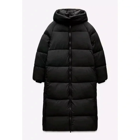 Zara anorak extra long puffer coat black - Picture 12 of 12